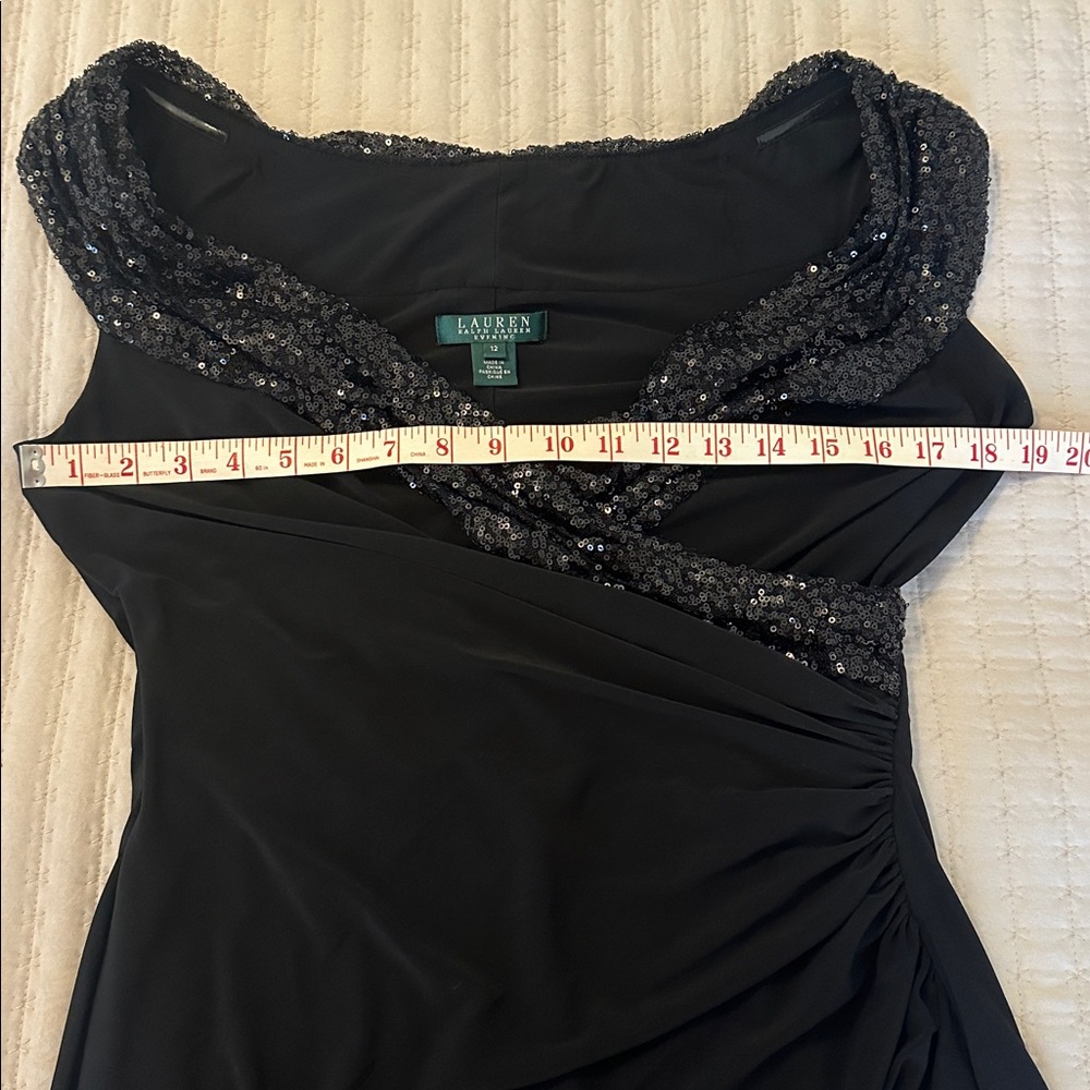 Like New Lauren Ralph Lauren Black Sequin Embellished Maxi Dress - Picture 11 of 15